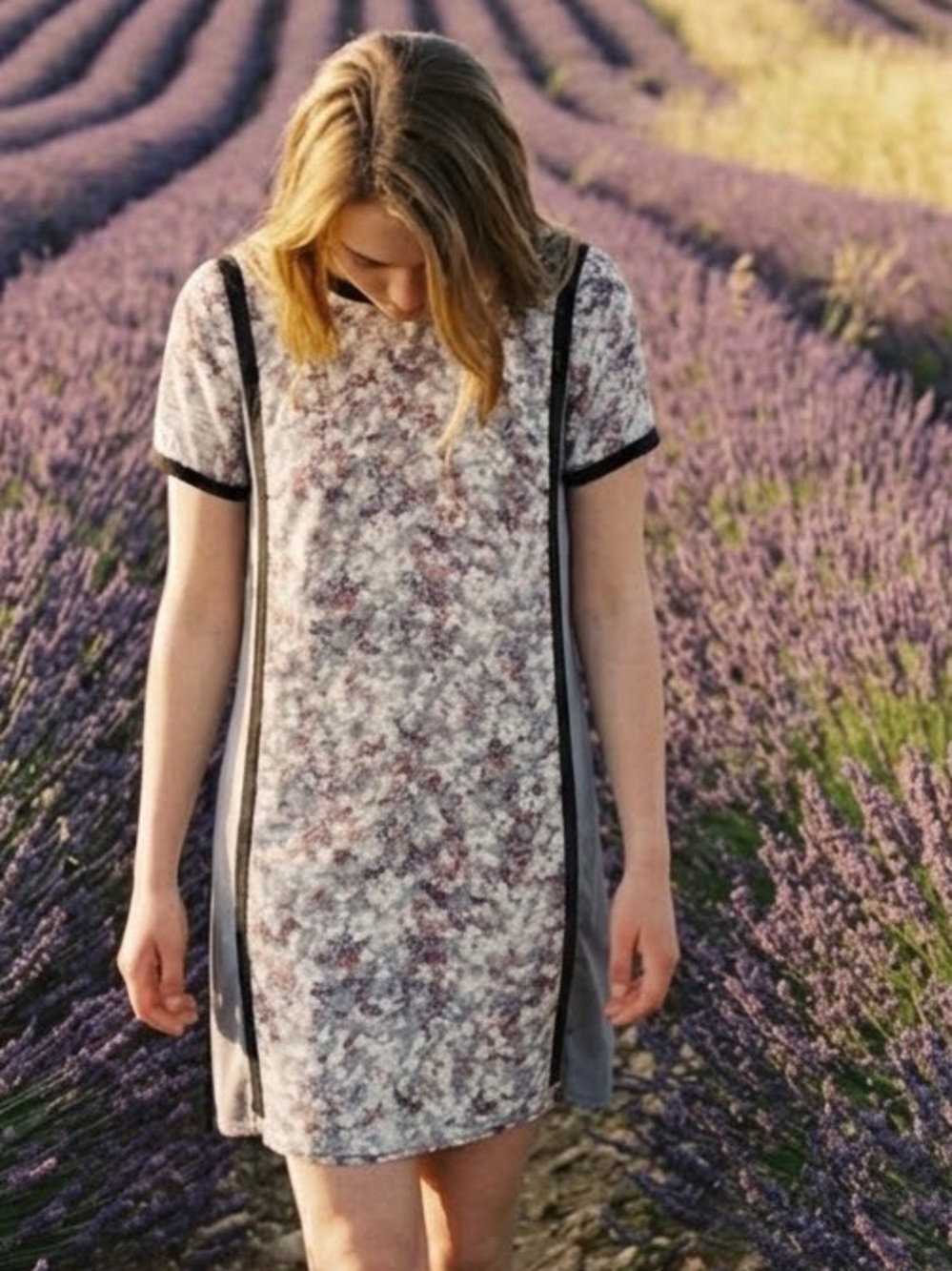 Club Monaco 100% Silk Floral Shift Dress S